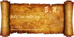 Büte Márk névjegykártya